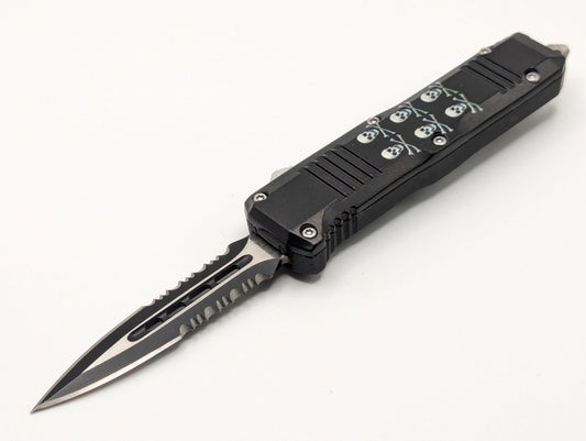 7" Mini Double Edge Skull D/A OTF Knife