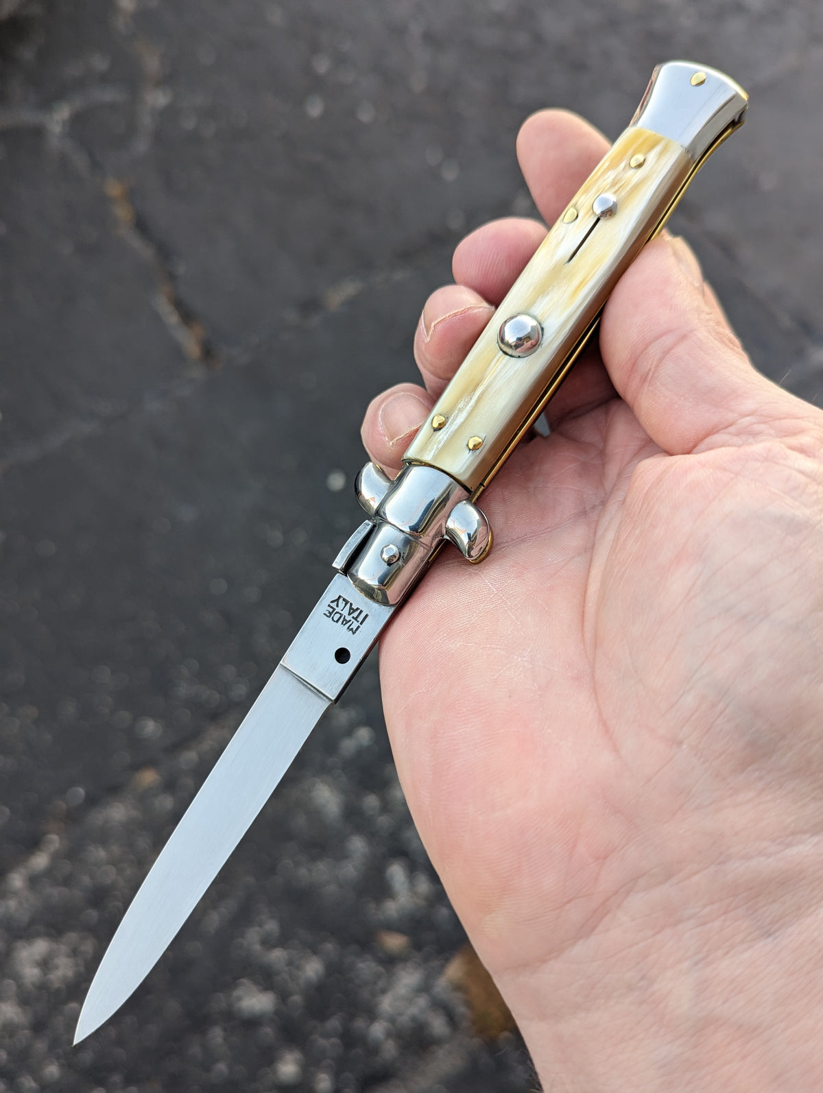 9" Renzo Beltrame Honey Horn Flat Grind Italian Stiletto #4