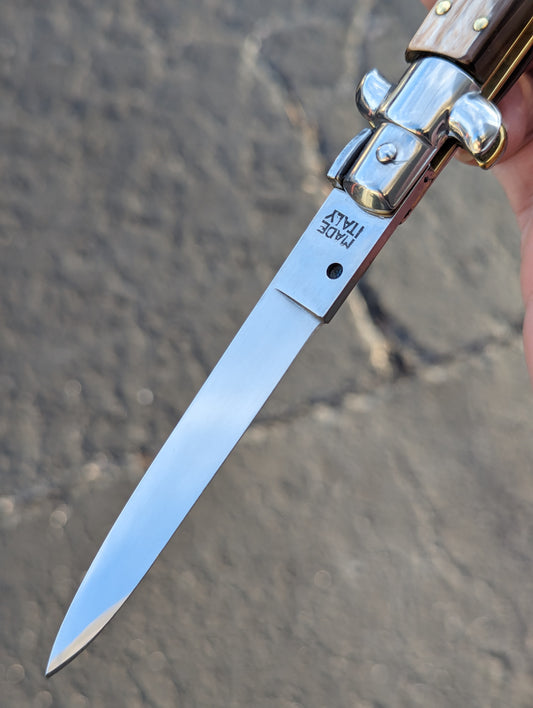 9" Renzo Beltrame Honey Horn Flat Grind Italian Stiletto 1