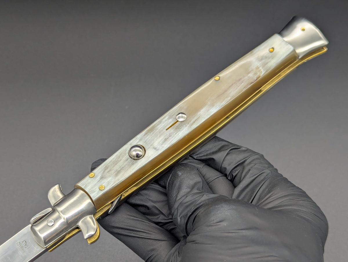13" MANIAGO ITALY BLONDE HORN SWITCHBLADE ITALIAN STILETTO