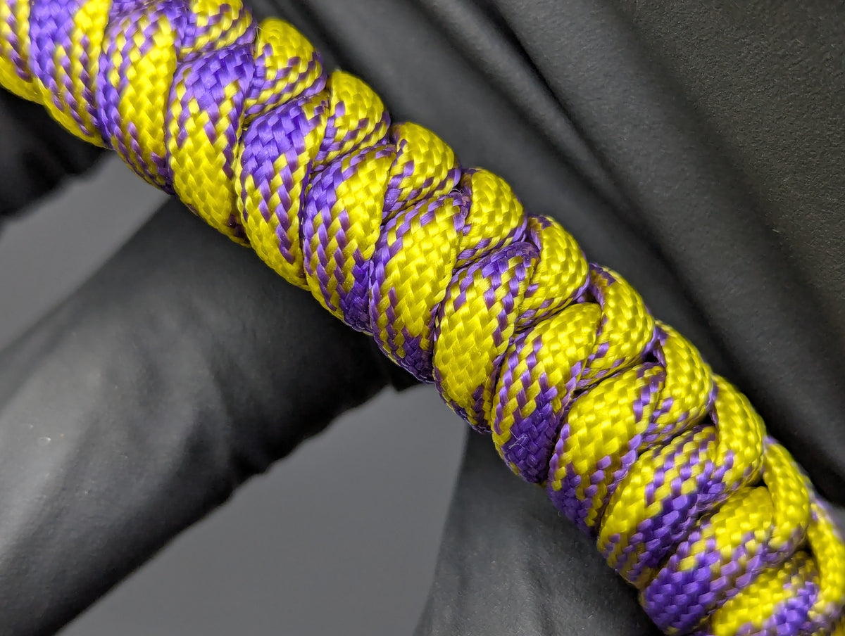 YELLOW & PURPLE 550 PARACORD MONKEY FIST SELF DEFENSE KEYRING