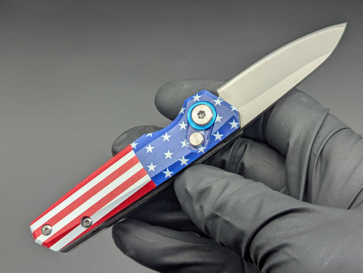 USA STARS AND STRIPES CALIFORNIA LEGAL SWITCHBLADE KNIFE