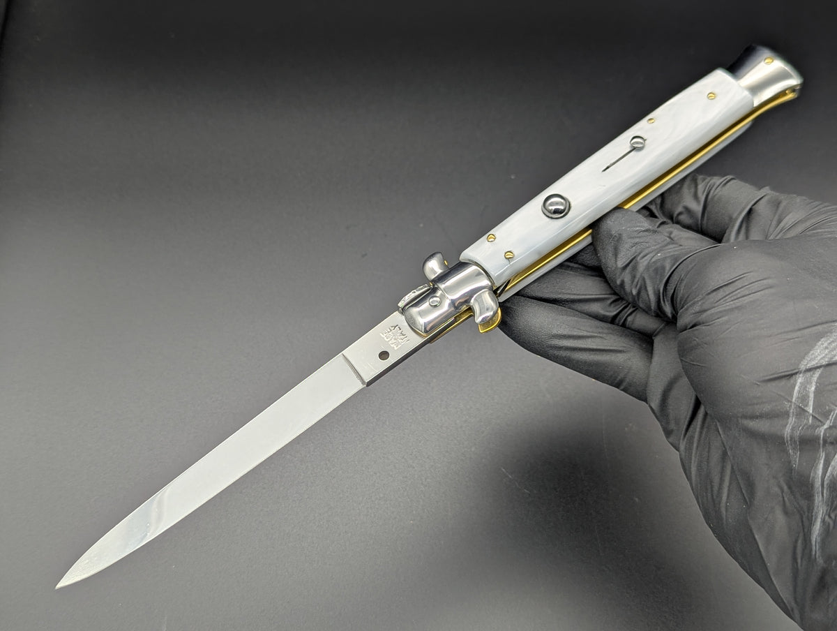 11" Renzo Beltrame Imitation Pearl Italian Stiletto Flat Grind