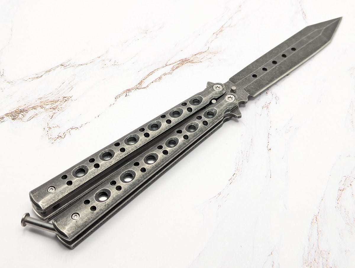 9" Stone Washed Spartan Balisong Butterfly Knife