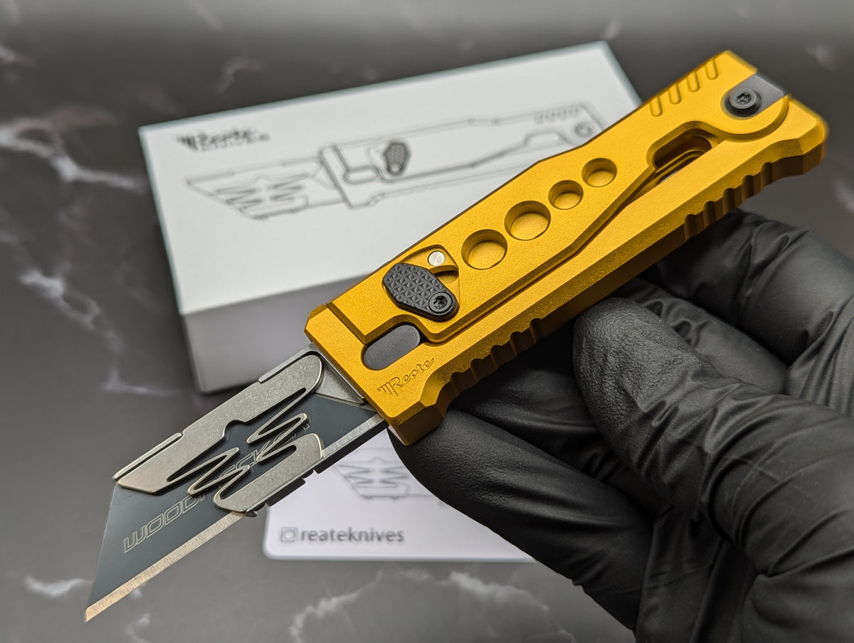 REATE EXO-U GRAVITY KNIFE BOX CUTTER GD/SN