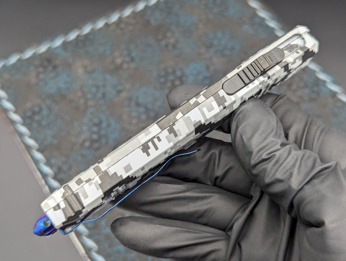 Urban Digi Camo Blue Hellhound D/A OTF Knife