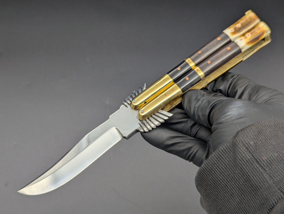 CARVED EAGLE TANG PHILIPPINES HANDMADE BALISONG CLIP