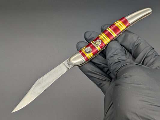 Imperial USA Hammer Brand Candy Stripe Toothpick Automatic Knife #2