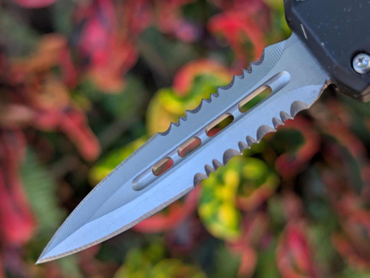 7" Mini Double Edge Serr. D/A OTF Knife