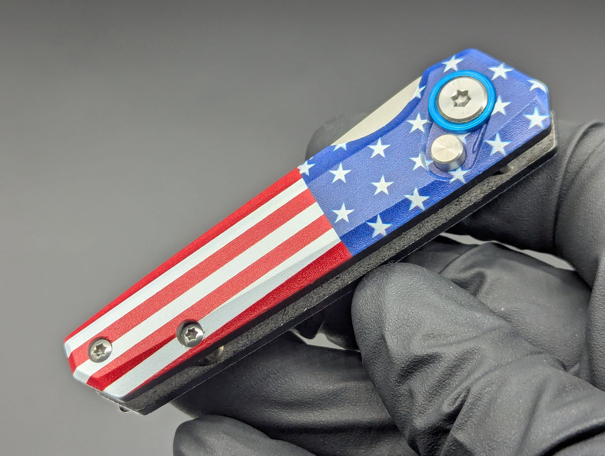 USA STARS AND STRIPES CALIFORNIA LEGAL SWITCHBLADE KNIFE
