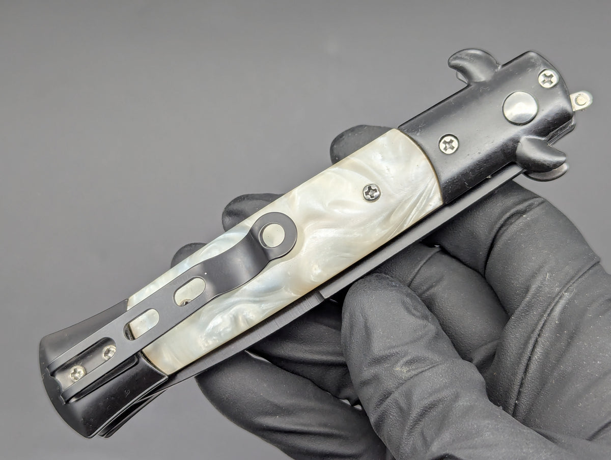 TACTICAL PEARL MILANO DIABLO STILETTO SWITCHBLADE KNIFE