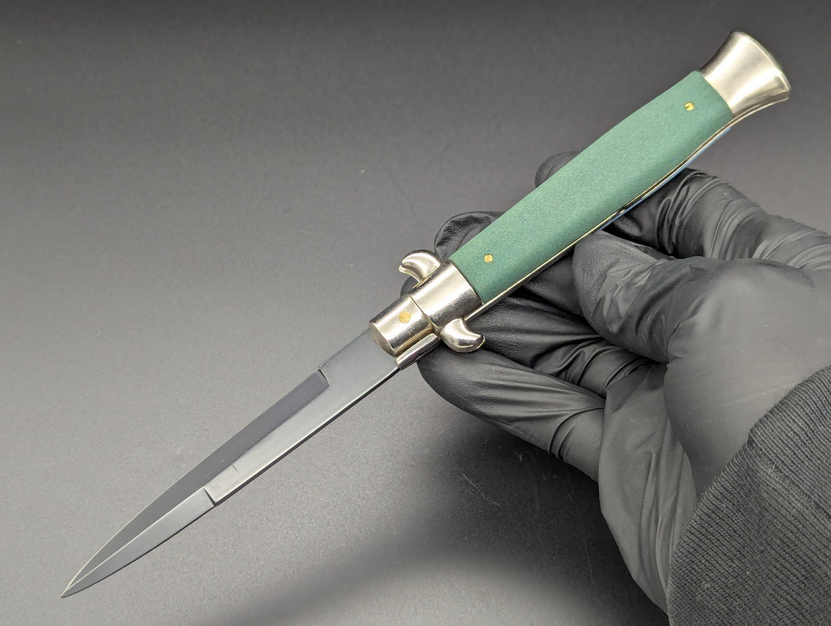 NOS 9" FRANK B "STILETTO ITALY" Jade Green Italian Stiletto Knife Dagger