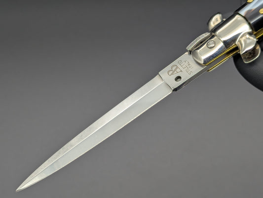 VINTAGE NOS 9" AB ITALY ARMANDO BELTRAME FAUX FLAMED HORN DAGGER STILETTO
