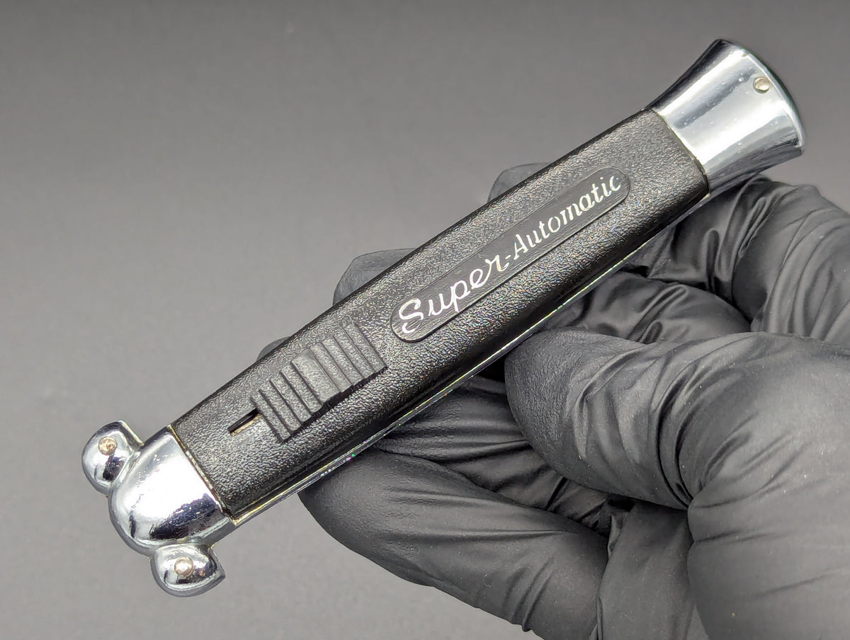 VINTAGE 80'S BLACK "SUPER-AUTOMATIC" OTF KNIFE