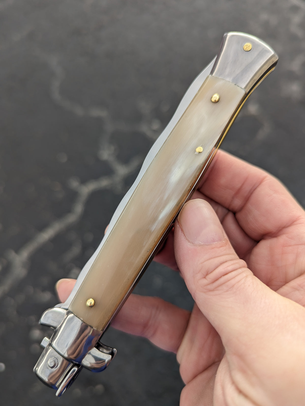 11" FRANK BELTRAME HONEY HORN KRIS BLADE ITALIAN STILETTO #2