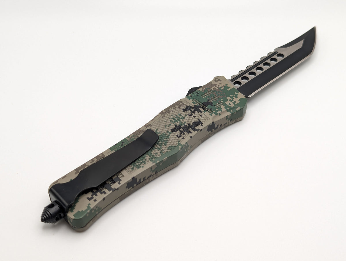 9.25" Green Digi Camo CQC D/A OTF Knife