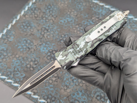7" Mini Digital Green Camo D/A OTF Knife
