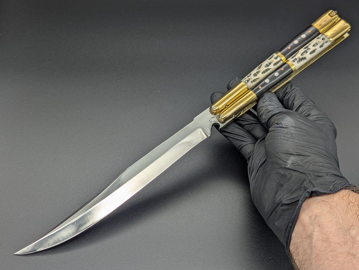 14.25" BUSISI PHILIPPINES BALISONG CLIP POINT BF/BN