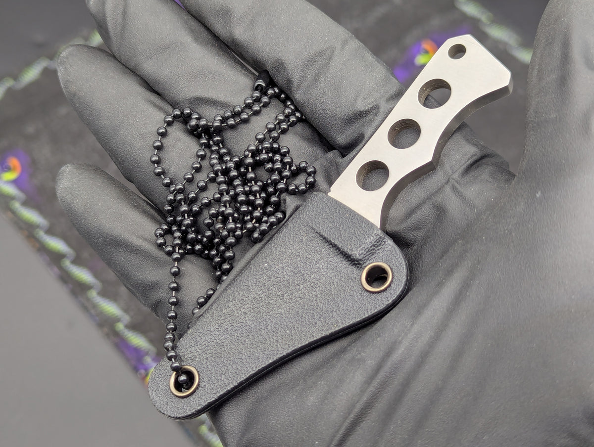 3.5" HARDENED STEEL SPIKE MINI NECK KNIFE w/ SHEATH