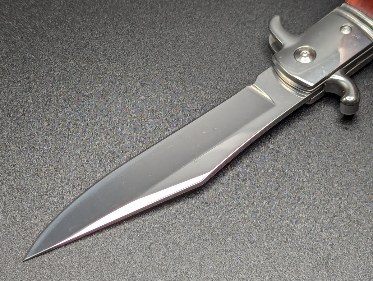 USSR Hidden Release Automatic Knife Red Wood