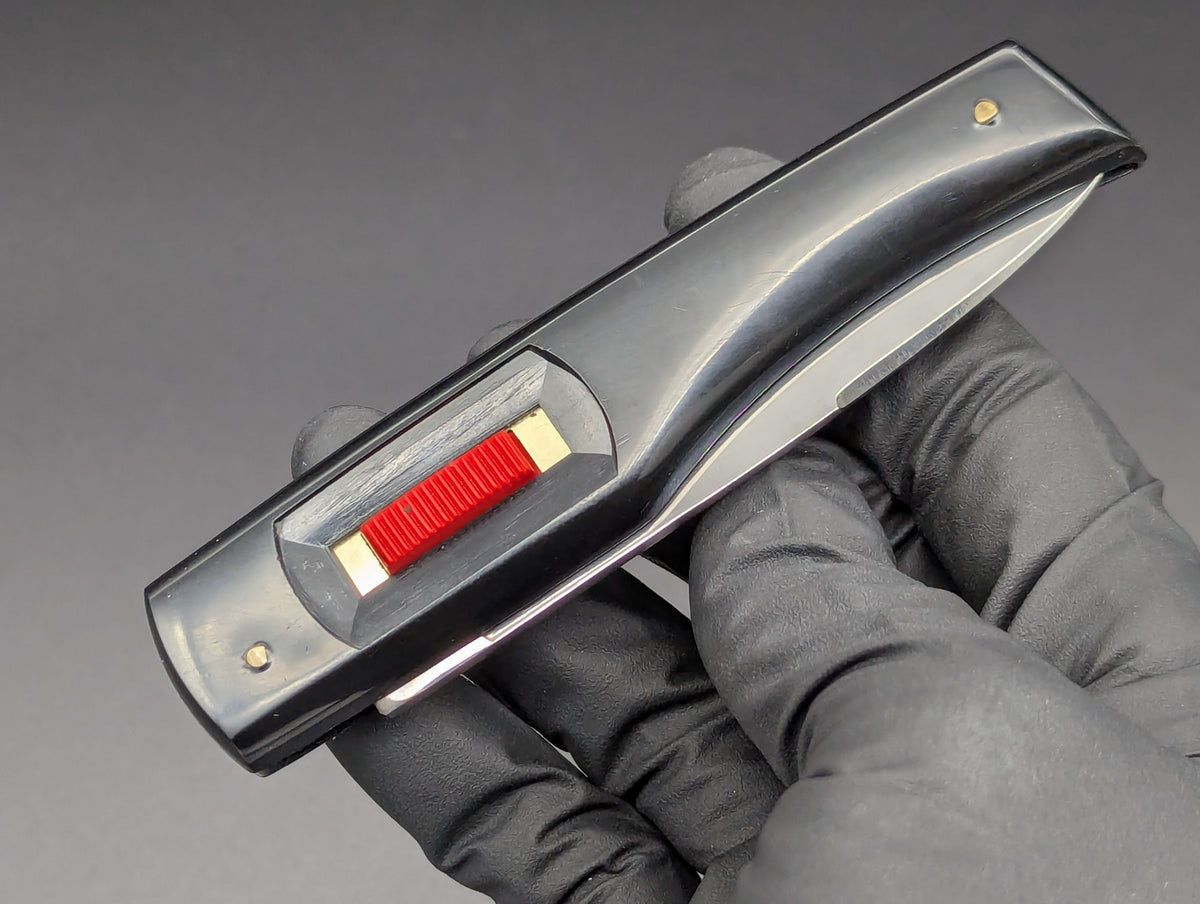 NOS VINTAGE PATENT FLYLOCK AUTOMATIC SWITCHBLADE KNIFE