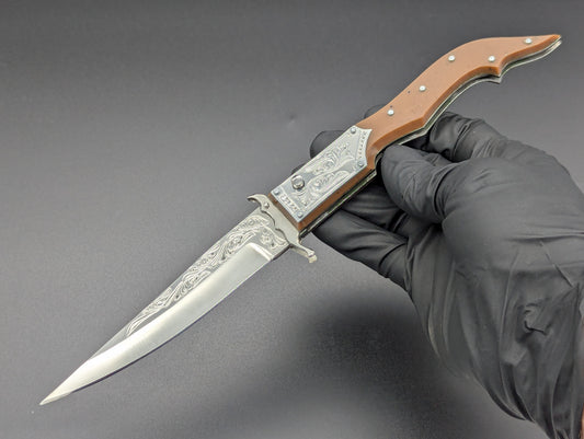 80's Soviet Era Russian Prison Engraved Swinguard Knife