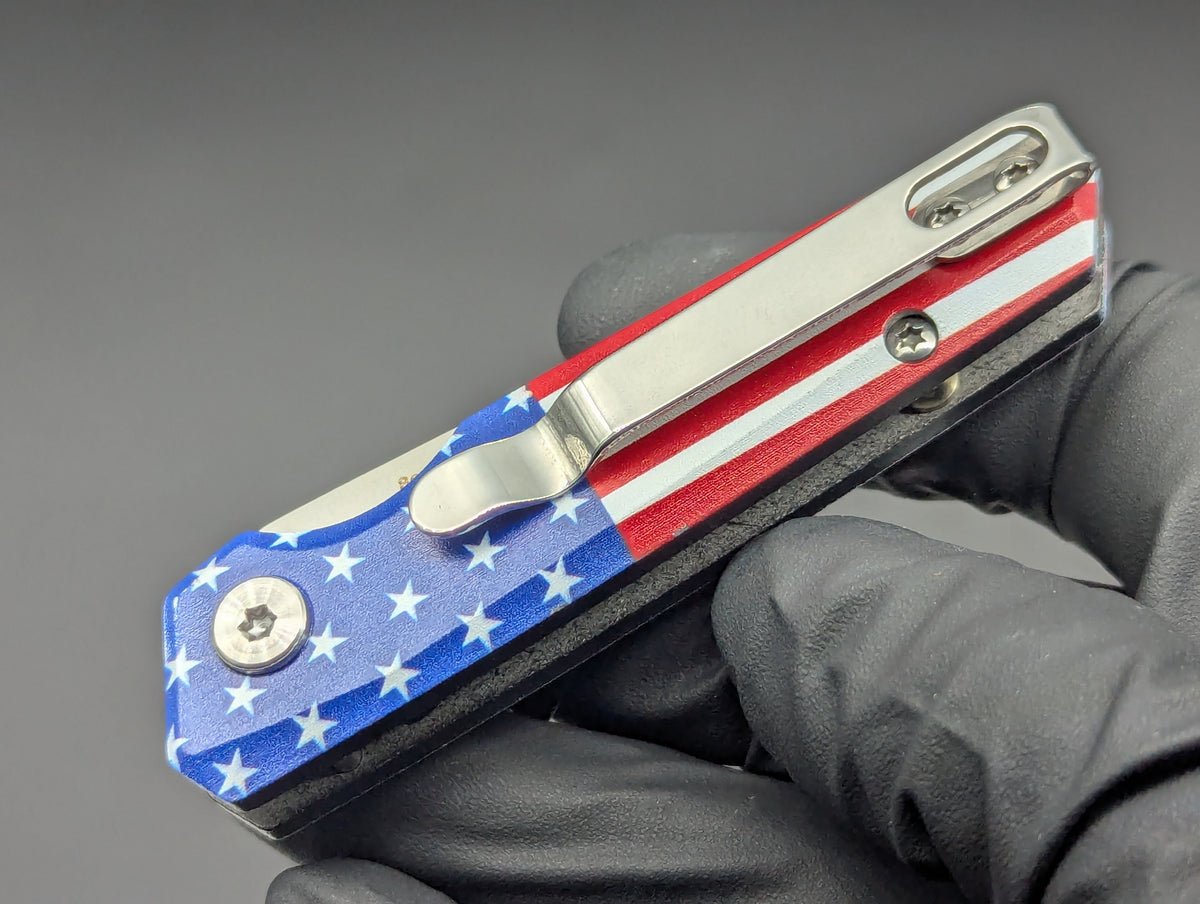USA STARS AND STRIPES CALIFORNIA LEGAL SWITCHBLADE KNIFE