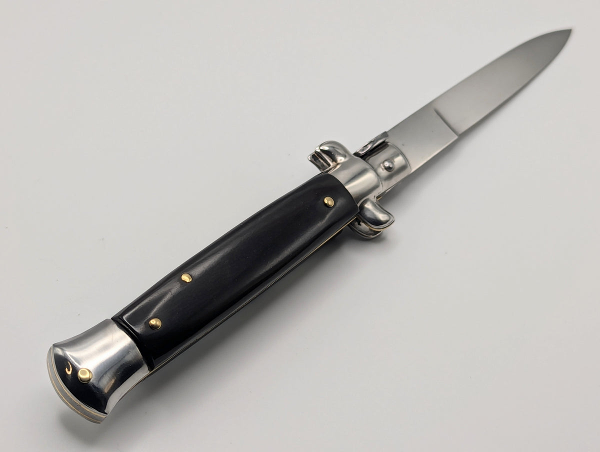 8" OL Buffalo Horn Italian Stiletto Flat Grind